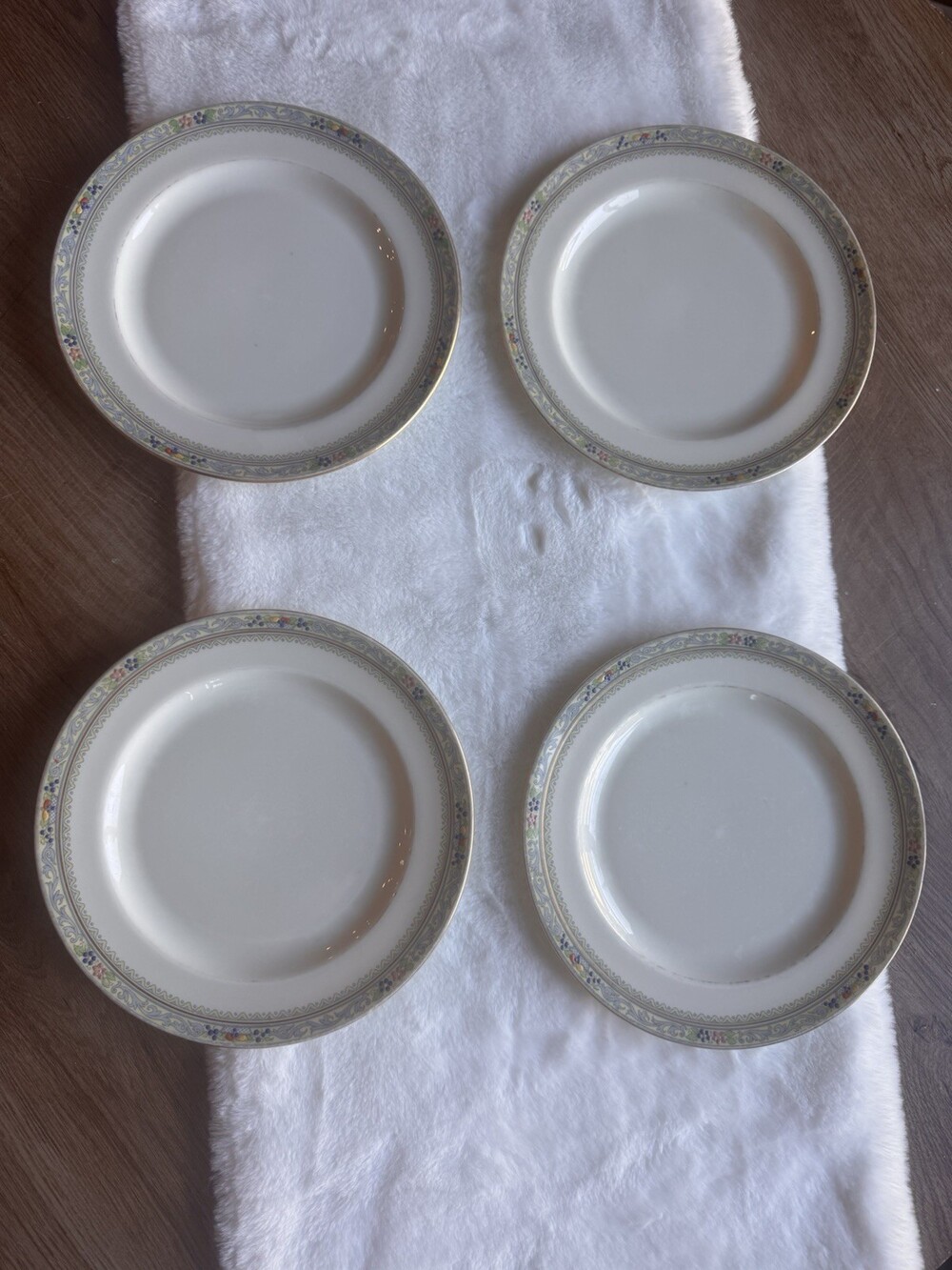 Lenox Trent 5 3/4" Bread and Butter Plate Set Of 4 , Vintage 1930s China Blue
